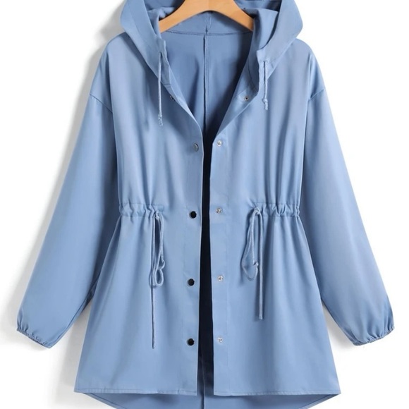 Drawstring waist button jacket - Picture 2 of 5